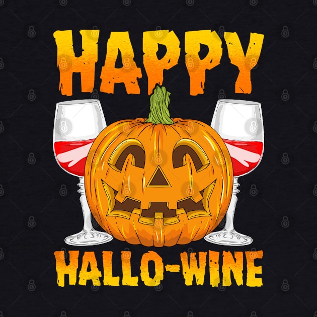 Happy Hallo-wine Wine Halloween by E